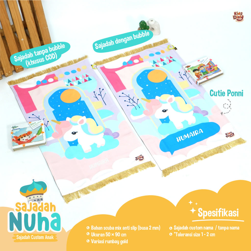 Sajadah Custom Nama Tanpa Bubble